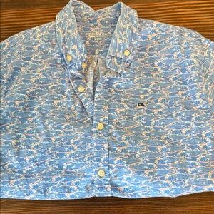 Vineyard Vines Light Blue Whale Pattern Shirt